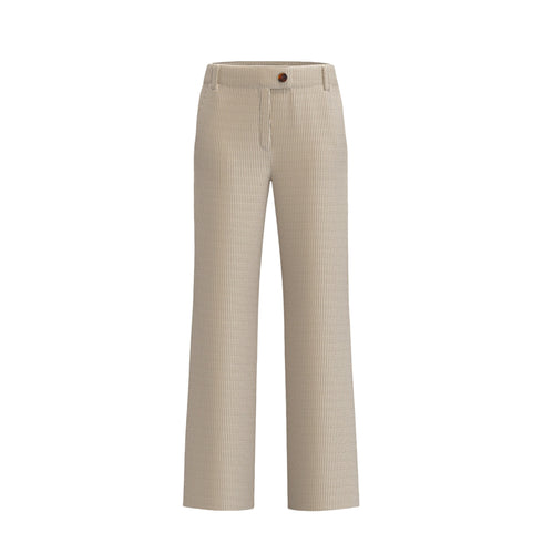 Pantalone Dritto in Velluto a Coste Destino Bianco Sporco